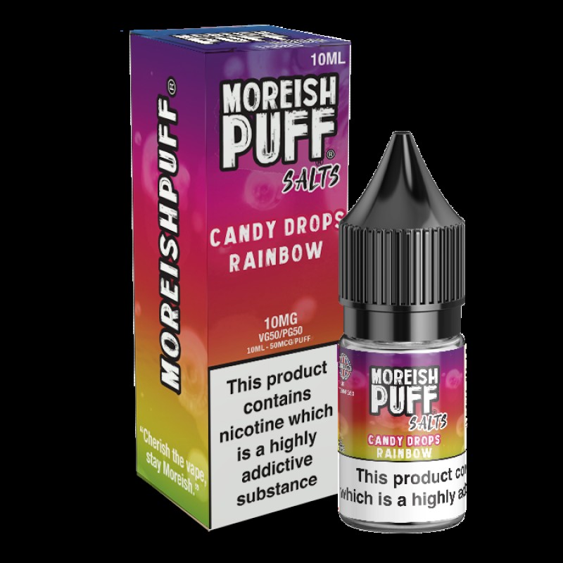 Moreish Puff Salts Rainbow Candy Drops 10ml Nic Sa...