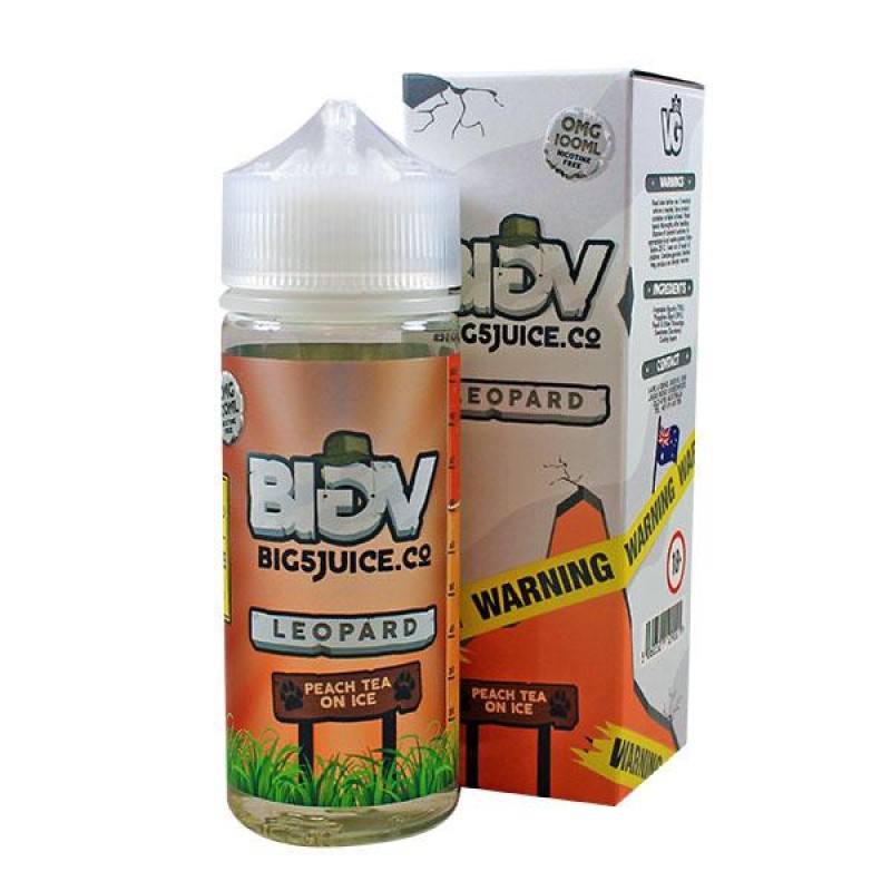 Big 5 Leopard Peach Tea on Ice E-liquid 100ml Shor...