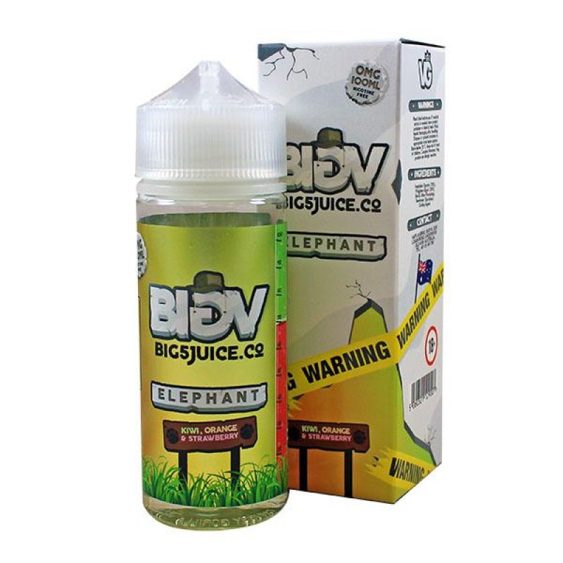 Big 5 Elephant Kiwi Orange & Strawberry E-liqu...