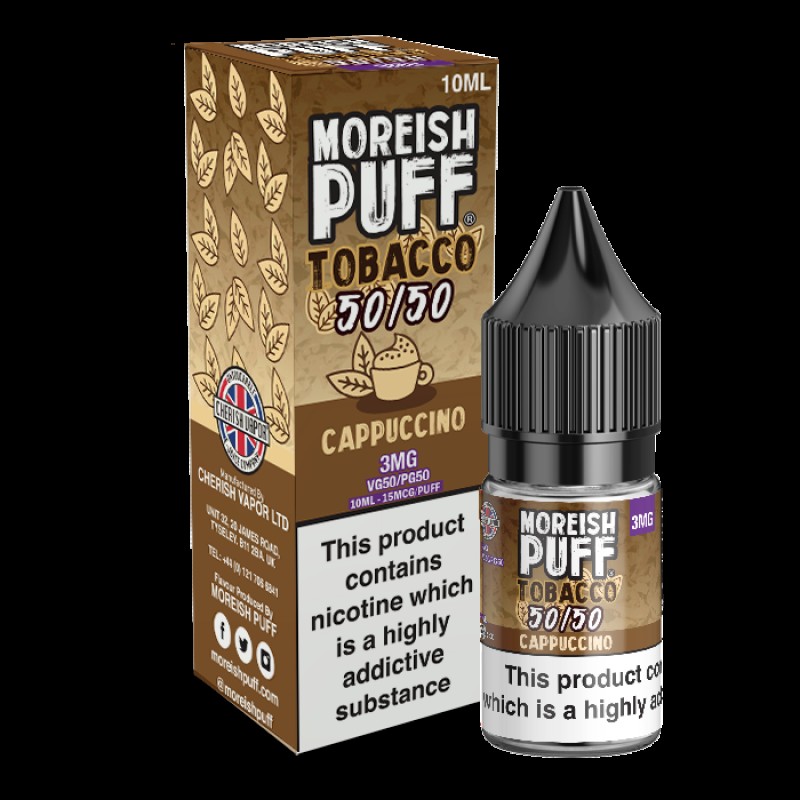 Moreish Puff Tobacco 50/50: Cappuccino Tobacco 10m...