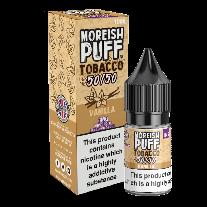 Moreish Puff Tobacco 50/50: Vanilla Tobacco 10ml E...