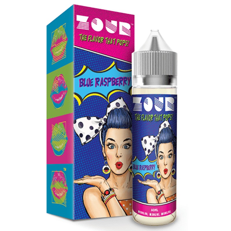 Zour E-liquid Blue Raspberry 0mg Short Fill - 50ml