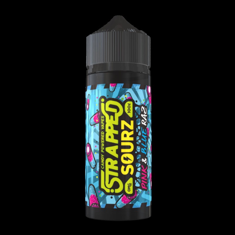 Strapped Sourz: Pink & Blue Razz 0mg 100ml Sho...