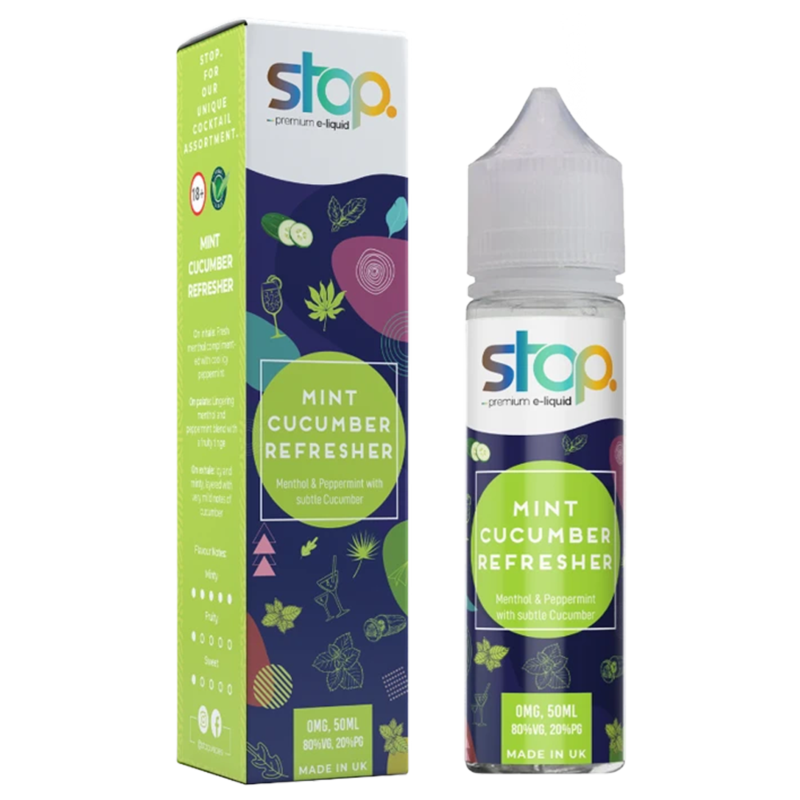 Stop Mint Cucumber Refresher 0mg 50ml Short Fill E...