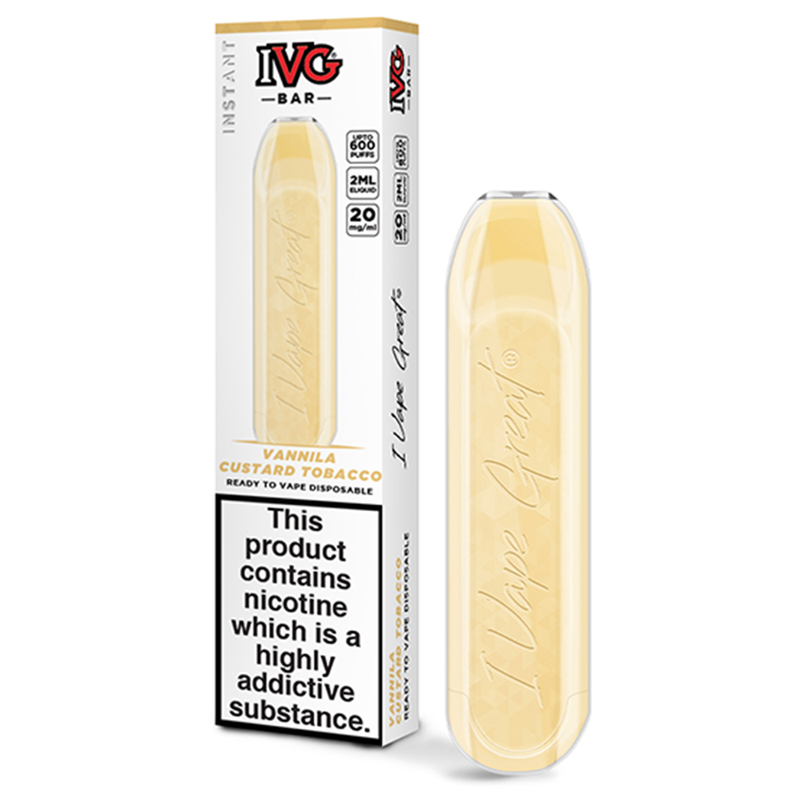 IVG Bar Vanilla Custard Tobacco Disposable Pod Dev...