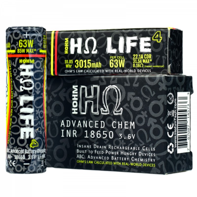 Hohm Tech Hohm Life 18650 Vape Battery Twin Pack (...